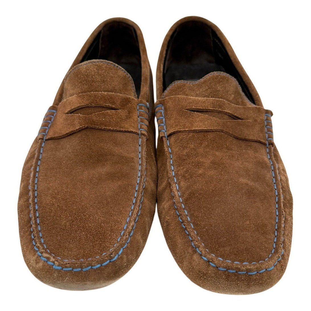To Boot New York Adam Derrick Suede Penny Driving Loafers Brown 13 Made in Italy