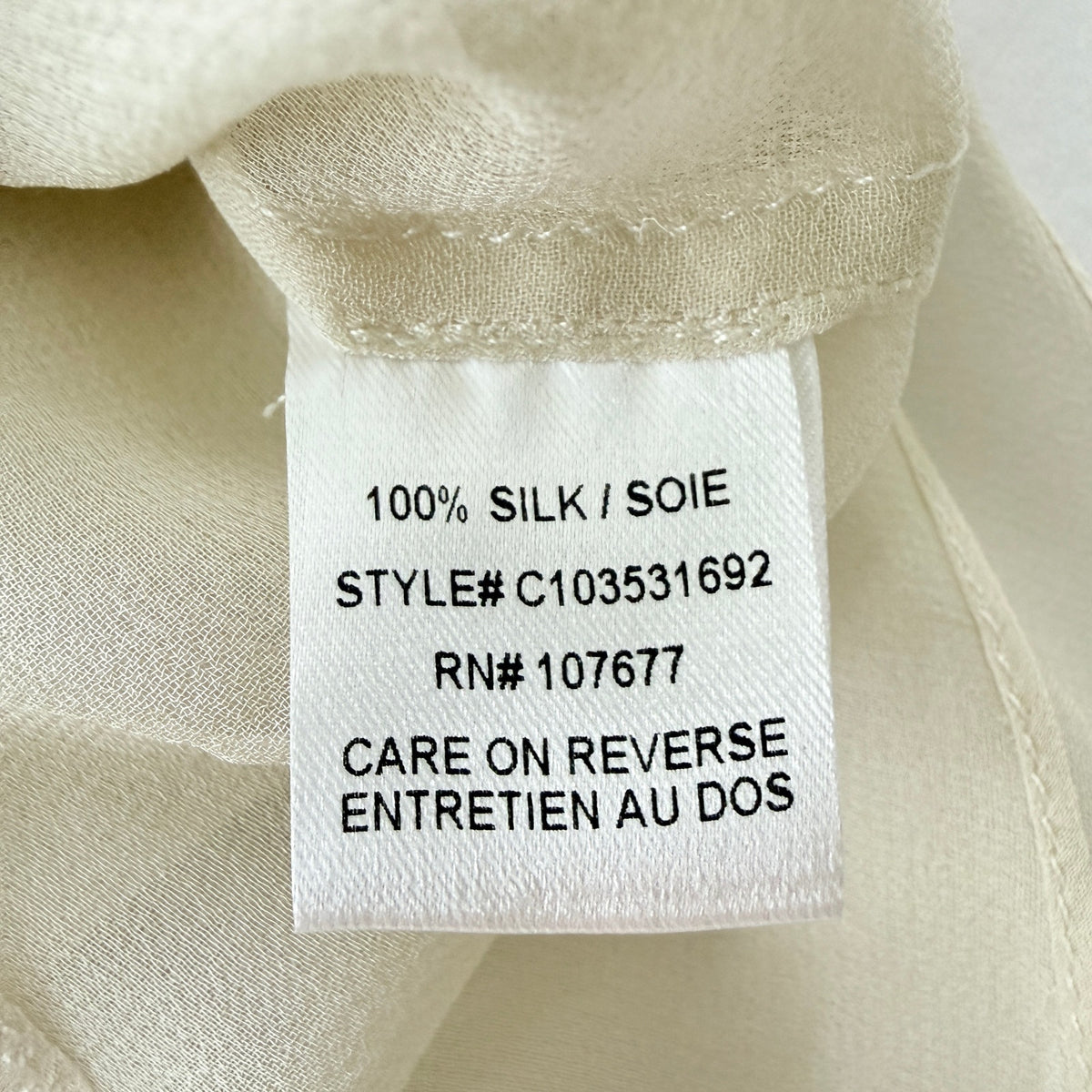 Vintage Y2K Alice + Olivia 100% Silk Beaded Tunic Blouse Ivory Sheer Glam Boho