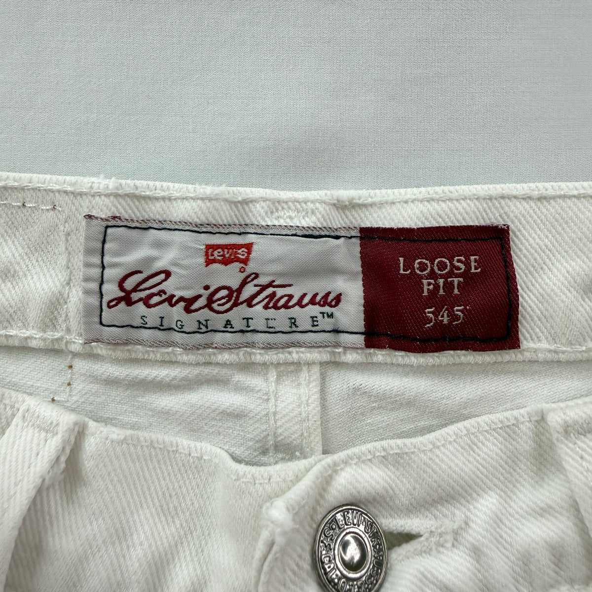 Vtg Levi's Levi Straus Signature Loose Fit 545 Jeans White Denim 31x34 USA Made