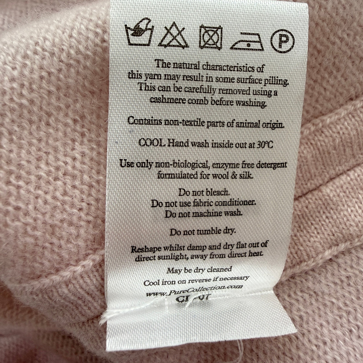 Pure Collection 100% Cashmere Cardigan Soft Pink Cozy Luxury Minimal