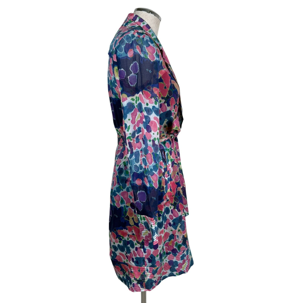 RACHEL Rachel Roy Cotton Silk Floral Belted Shirt Dress