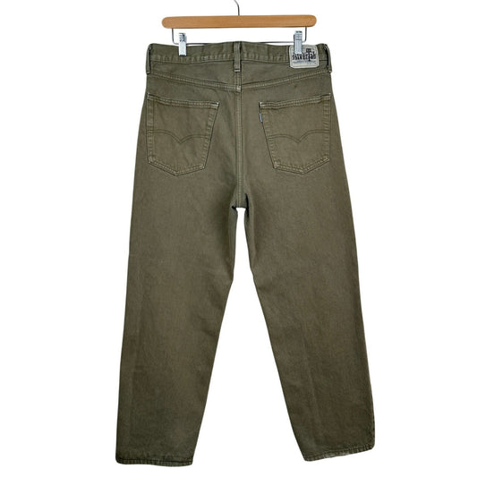 Levi's SilverTab Loose Jeans W32 L30 Khaki Olive Baggy Cotton Denim 90s Style