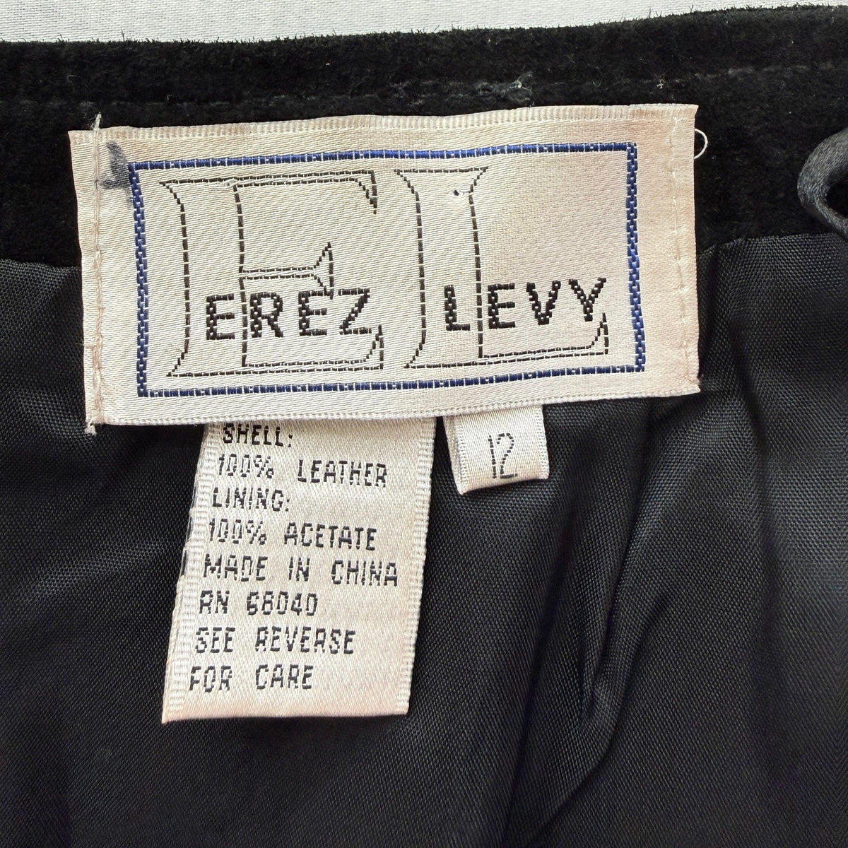 Vintage 90s Black Suede Leather Wrap Mini Skirt Gold Hardware Erez Levy