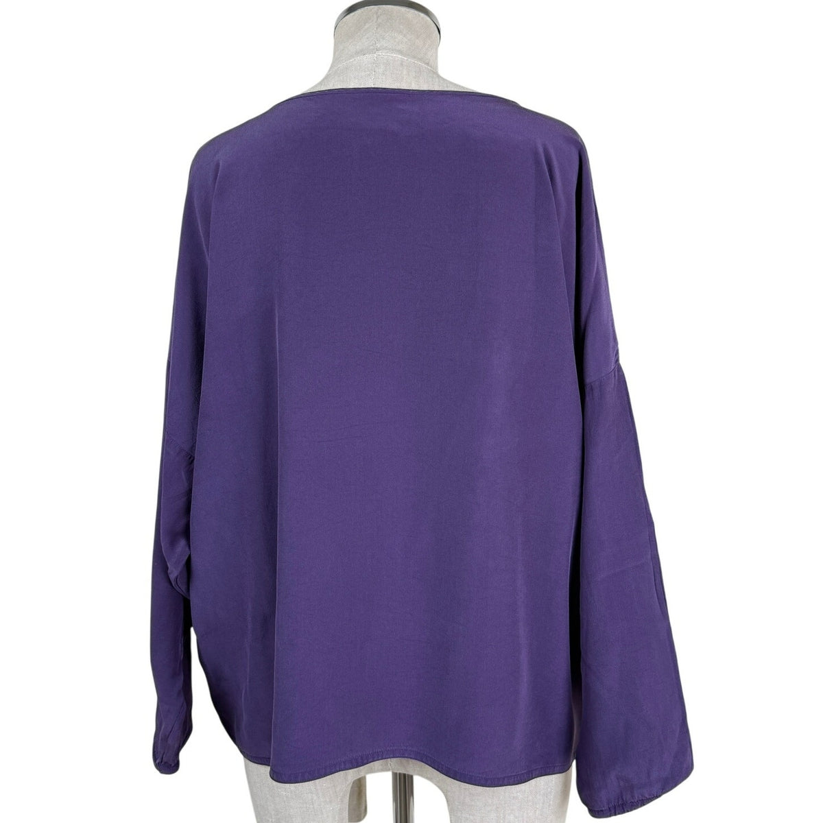 Eileen Fisher Violet Purple Silk Blouse Women’s S/M Minimalist