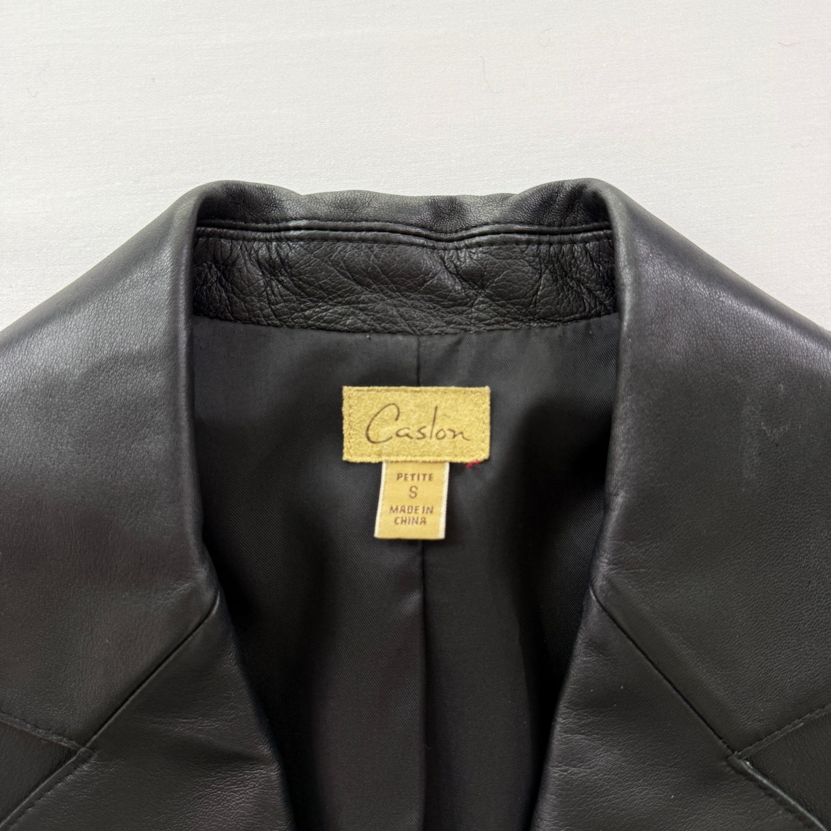 Caslon Black Lambskin Leather Blazer