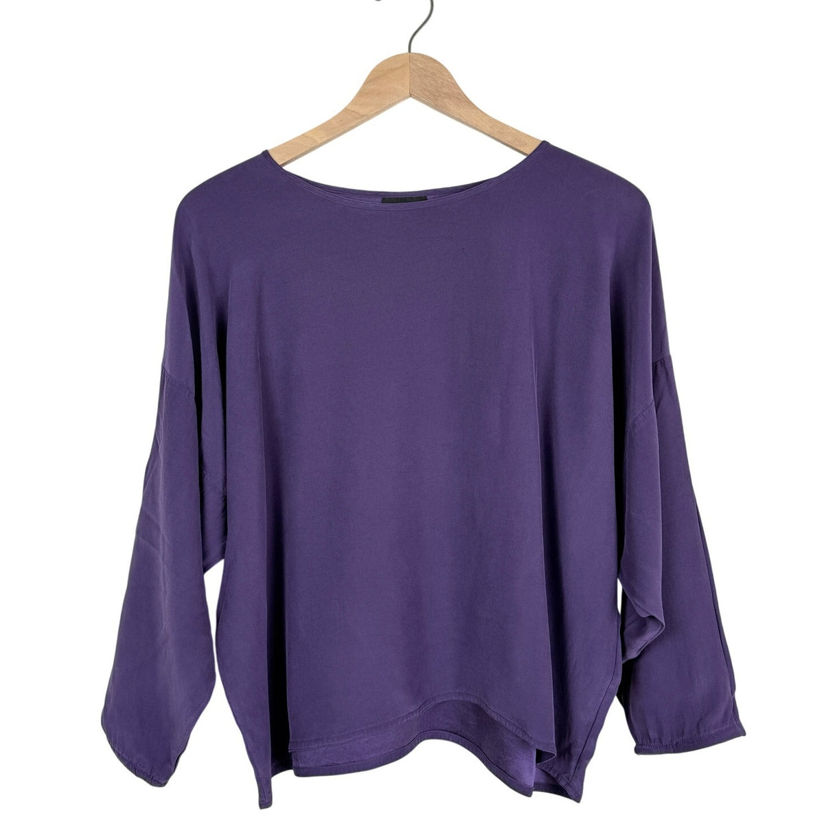 Eileen Fisher Violet Purple Silk Blouse Women’s S/M Minimalist