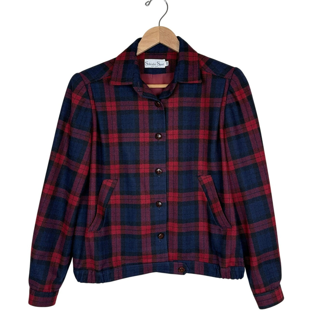Vintage Schrader Sport Wool Plaid Jacket