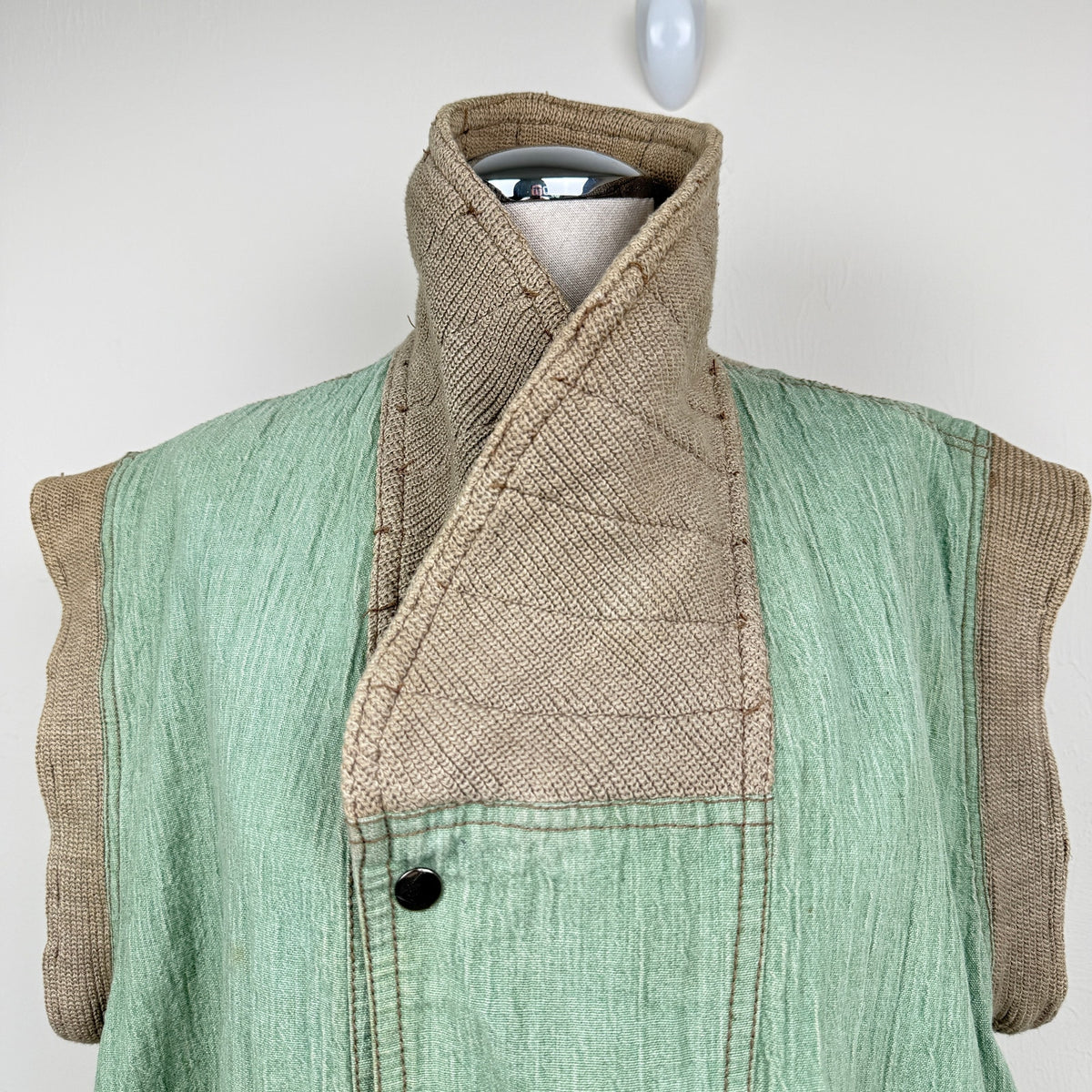 Vintage 80s Contempo Casuals Cotton Utility Vest Green Avant Garde Utility S