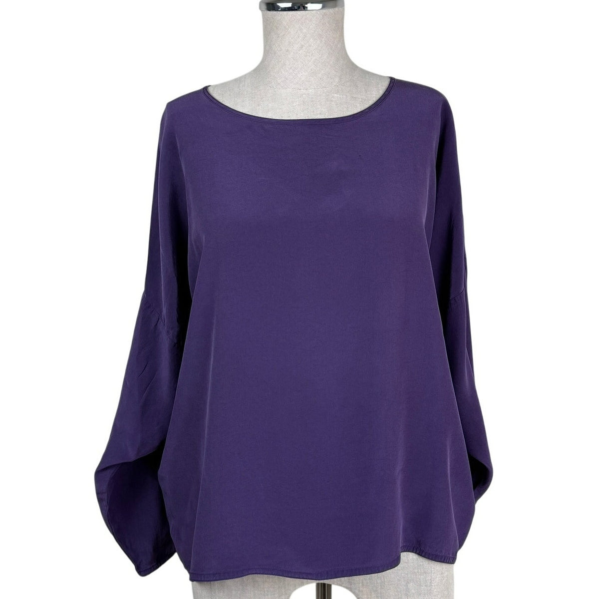 Eileen Fisher Violet Purple Silk Blouse Women’s S/M Minimalist