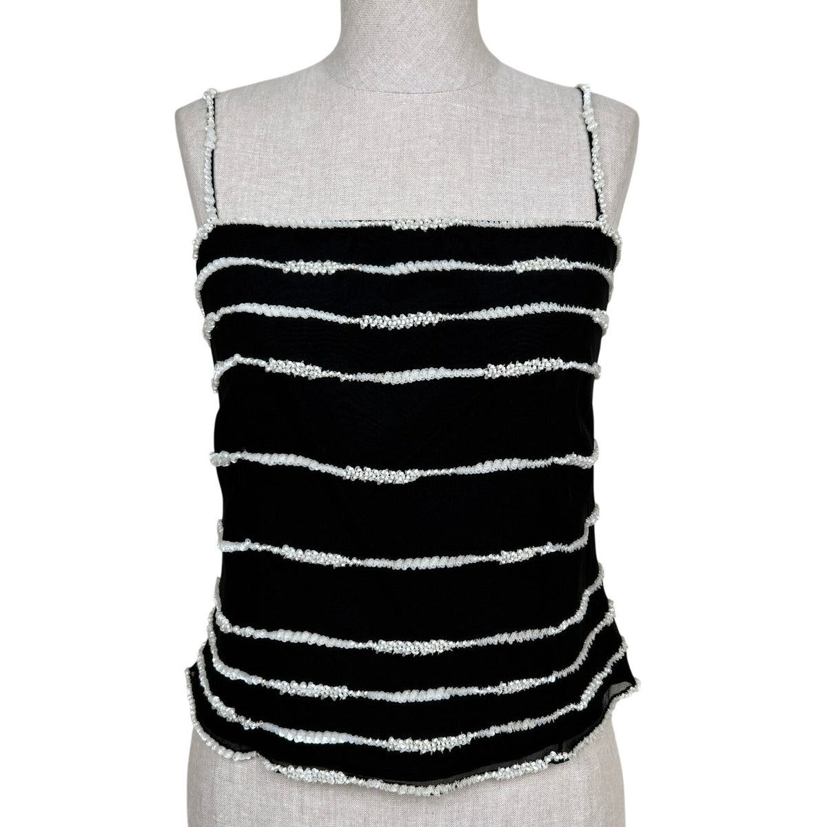Gianfranco Ferré Studio Silk Beaded Cami Vintage 90s Archival Going Out Top Sz44