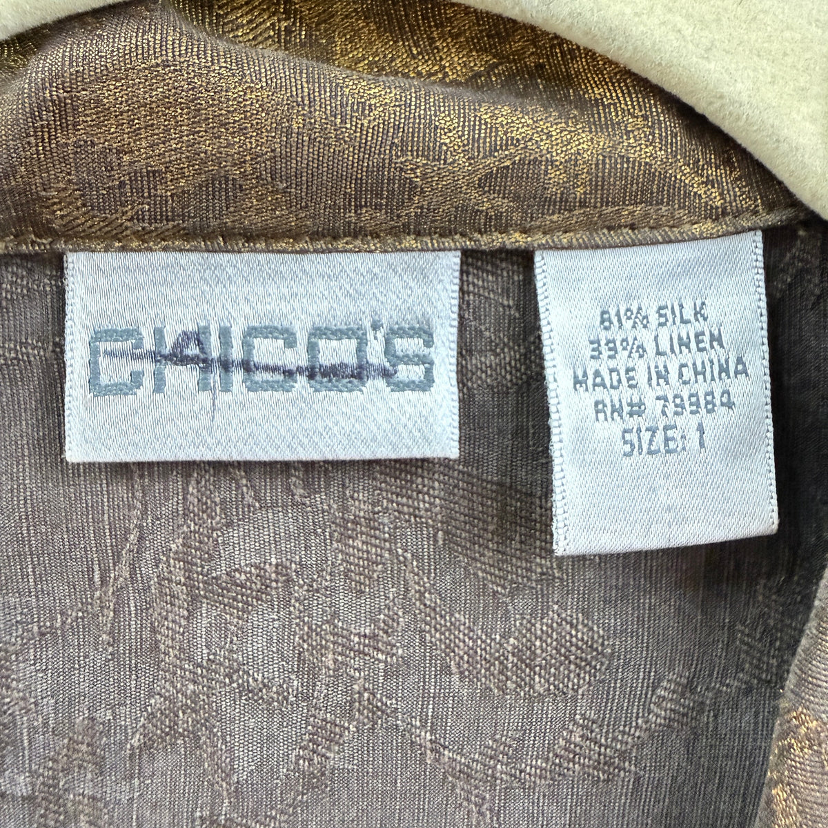 Chico's Metallic Silk Linen Blazer