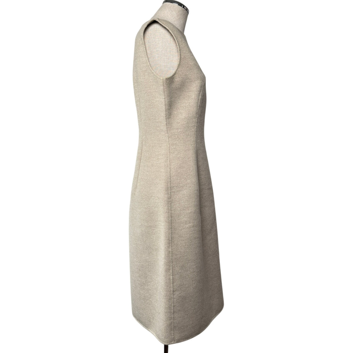 Jil Sander Wool Angora Cashgora Sheath Dress Oatmeal Minimalist Sz IT 38