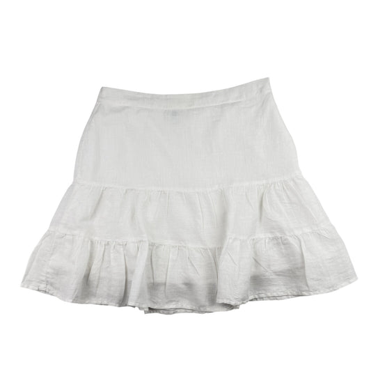 Vintage GAP Linen Tiered Short Skirt White Size 8 Boho Y2K Summer Vacation
