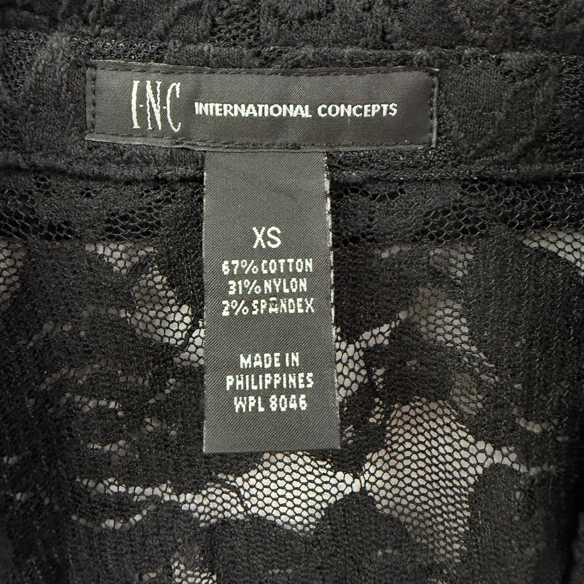 INC International Concepts Black Lace Fitted Blazer