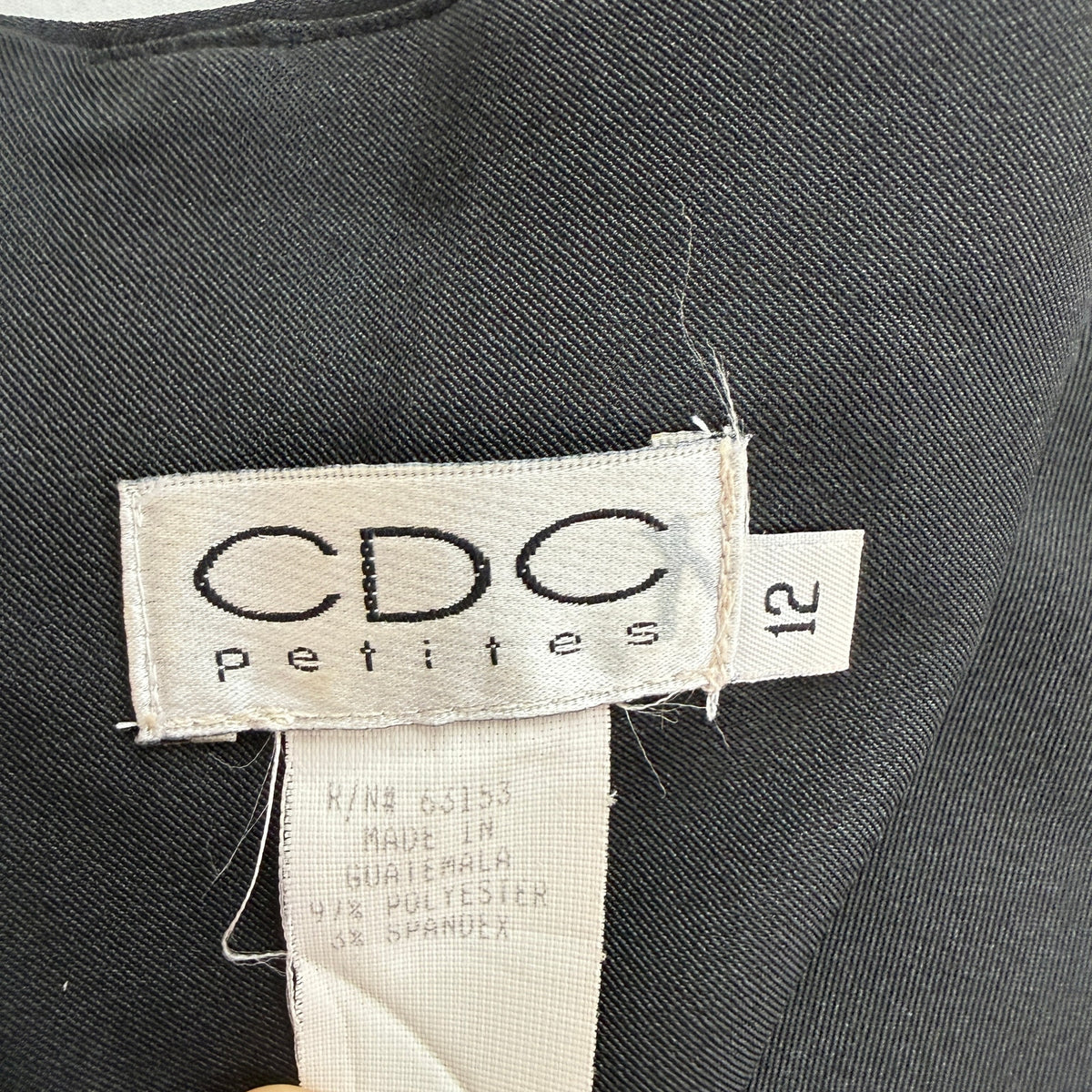 Vintage CDC Petites Black Embroidered Sheath Dress