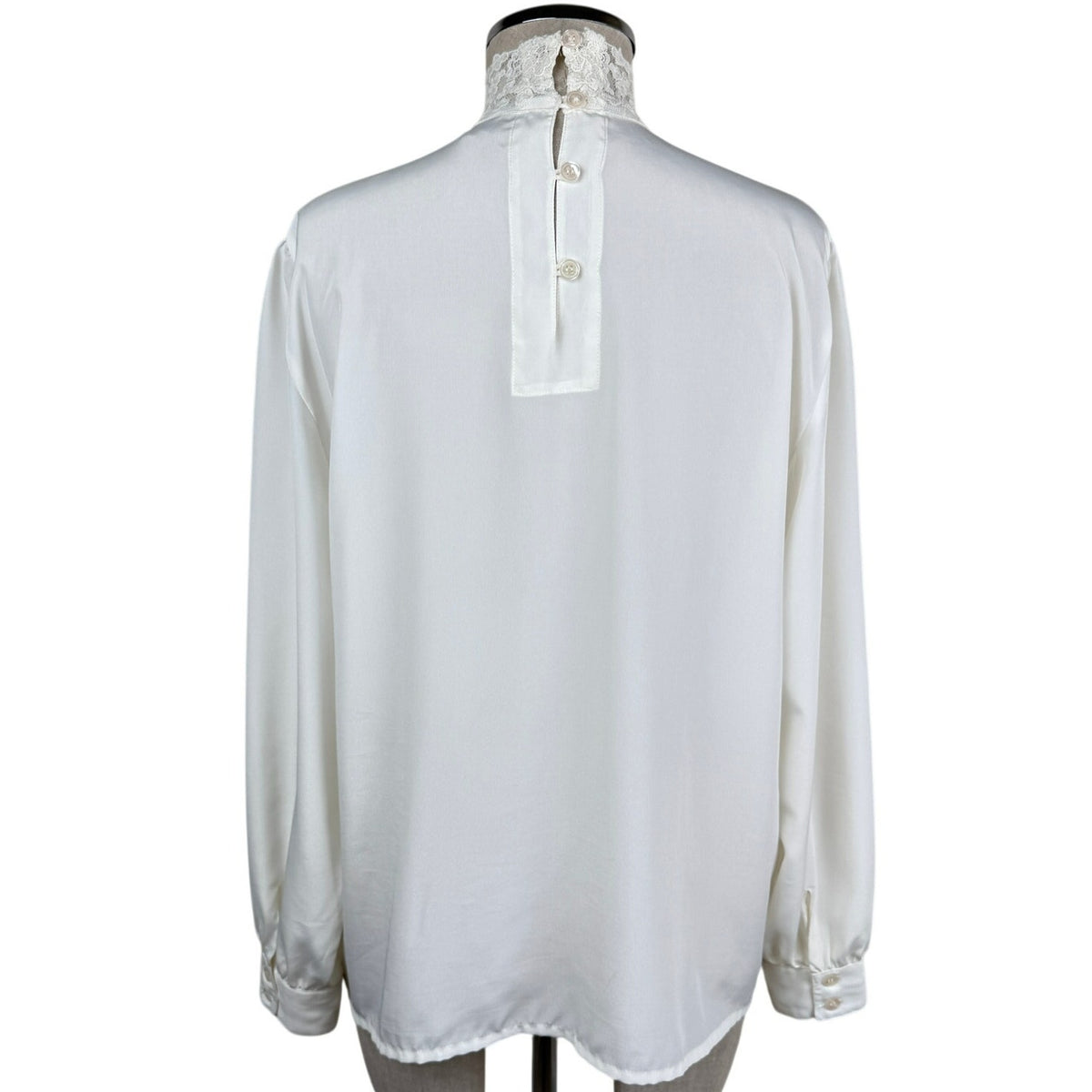 Vintage Ivory Lace High-Neck Blouse