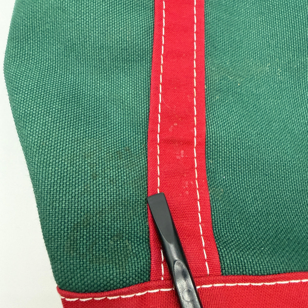 Vintage L.L.Bean Boat and Tote Cotton Canvas Green Red Festive Preppy USA Made