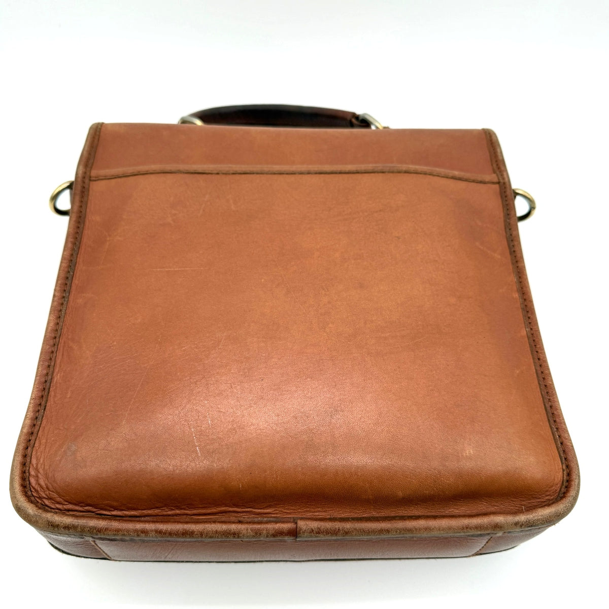 Vintage Georgetown Leather Design Crossbody Bag Tan Brown Leather Satchel 90s