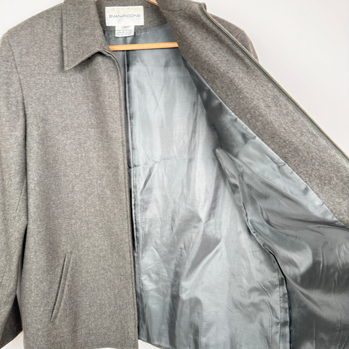 Evan Picone Wool Blend Zip Front Jacket